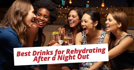 Girls night out  with caption Best Drinks for Rehydrating After a Night Out
