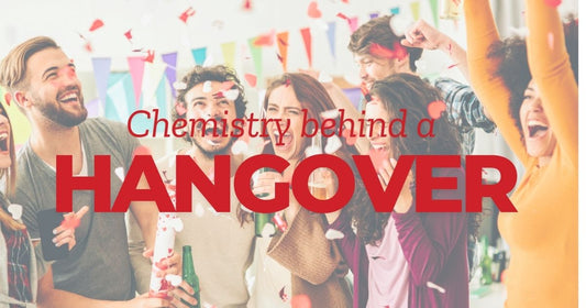 Party with caption Chemistry behind a  Hangovers 